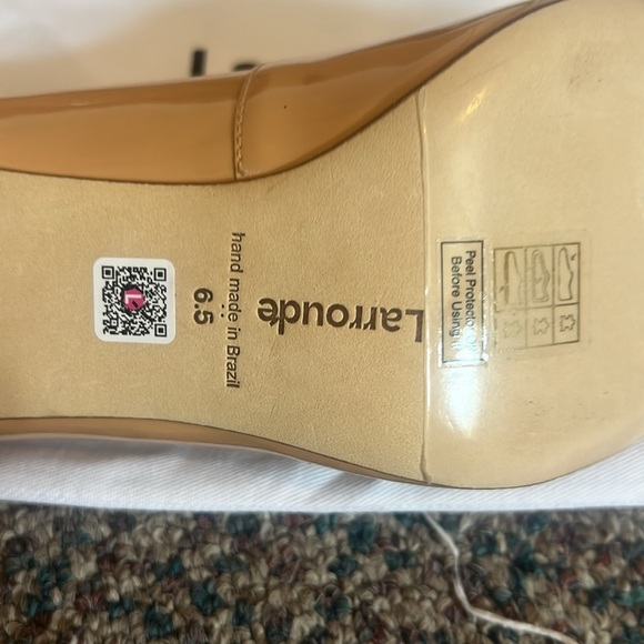 LARROUDE Patent Leather Michelle Lo stiletto Pumps shoes 6.5M - Picture 9 of 9